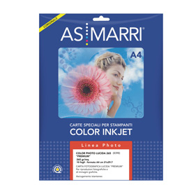 Carta inkjet a4 265gr 10fg color photo lucida 8398 as marri