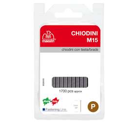 Chiodini c/testa m15 in blister da 1700 c. Ro-ma