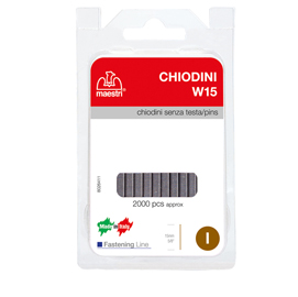 Chiodini s/testa w15 in blister da 2000 c. Ro-ma