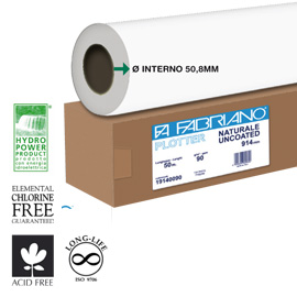 Carta plotter naturale 914mmx50mt 80gr inkjet fabriano