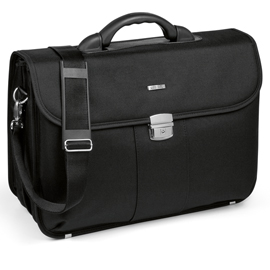 Cartella city time in tessuto 44x31x18cm nero niji