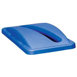 Coperchio slim jim blu con feritoia per carta rubbermaid