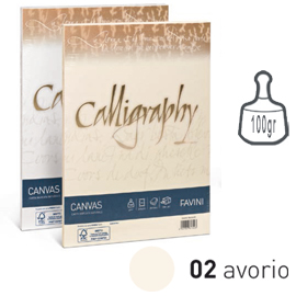 Carta calligraphy canvas 100gr a4 50fg avorio 02 favini