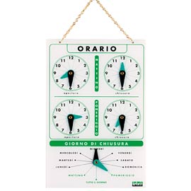 Cartello orario in acrilico art.4506
