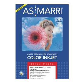Carta inkjet a4 185gr 50fg photo lucida double face 8945 as marri