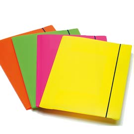 Cartellina 3l con elastico colori fluo shocking file