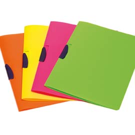 Cartellina con molla colori fluo clipper shocking file