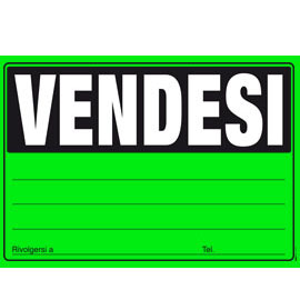 Cartello vendesi 24x33cm colori ass giallo-verde-arancio-fuxia e9202 edipro