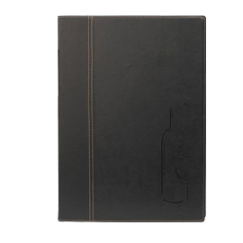 Carta dei vini a4-24x34cm nero trendy con 1 inserto doppio