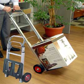 Carrello portatutto in alluminio pieghevole c/ruote portata max 90kg