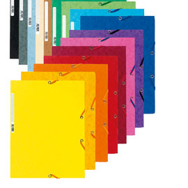 Cartella con elastico 24x32cm blu cartoncino lustre' 425gr