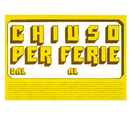 Cartello in cartoncino 'chiuso per ferie' 23x32cm cwr 315/6
