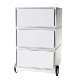 Cassettiera 3cass. Con ruote bianco lucido easyoffice