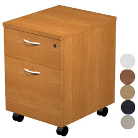 Cassettiera 1 cass.+1 classif. Con ruote faggio - easy