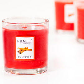 Candela in bicchiere cannella