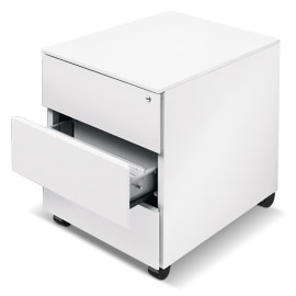 Cassettiera metallo 3cass. 41x58x55,3cm bianco
