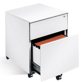 Cassettiera metallo 1cass.+1classif. 41x58x55,3cm bianco
