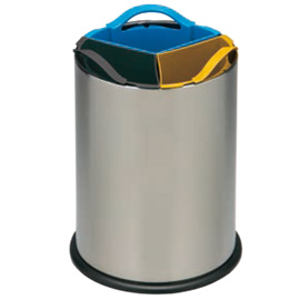 Cestino tris 3x4lt h32,6cm in acciaio inox