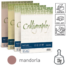 Carta calligraphy nature a4 50fg 100gr mandorla favini