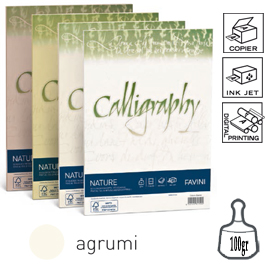Carta calligraphy nature a4 50fg 100gr agrumi favini