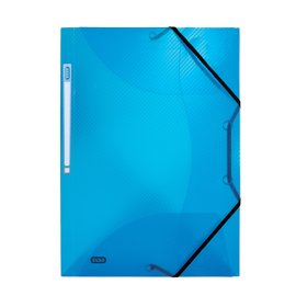 Cartella 3 lembi hawai con elastico 22x30 blu