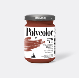 Colore vinilico polycolor vasetto 140 ml terra di siena bruciata maimeri