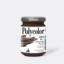Colore vinilico polycolor vasetto 140 ml terra d'ombra bruciata maimeri