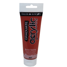 Colore acrilico fine graduate tubo 120 ml terra siena bruciata daler rowney