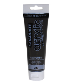 Colore acrilico fine graduate tubo 120 ml terra d'ombra naturale daler rowney