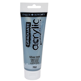 Colore acrilico fine graduate tubo 120ml argento imit. Daler rowney
