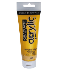 Colore acrilico fine graduate tubo 120ml giallo metal daler rowney