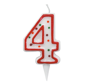 Candelina zuccherino numero 4 - h. 8.5cm big party