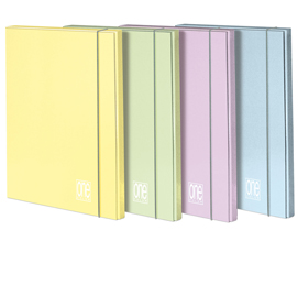 Cartella 3 lembi c/elast. Dorso 1cm colori assortiti pastel one color blasetti
