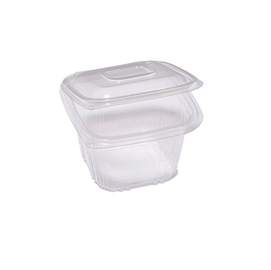 Contenitori in pp - con coperchio incernierato - 12 x 12 x 7,5 cm - cuki professional - pack 50 pezzi