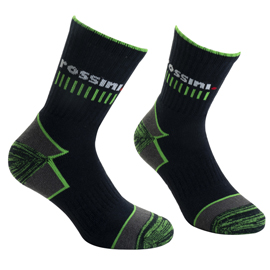 Calze da tennis livigno - taglie 40/43 - blu/verde - rossini - conf. 2 pezzi