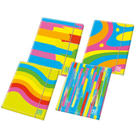 Cartellina fantafluo one color - 3 lembi - con elastico - diametro 1,2 cm - 26 x 35 cm -blasetti