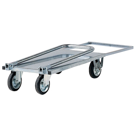 Carrello da lavoro - con manici pieghevoli e pianale - 200 kg - zincato - tecnotelai