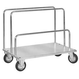 Carrello a pianale - per carichi lunghi - con 2 barre alte e 1 bassa - 120 x 80 x 64-104 cm - zincato - tecnotelai