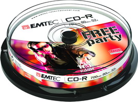 Cd-r emtec 80min/700mb 52x spindle (kit 10pz)