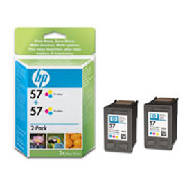 Confezione multipla da 2 cartucce hp n.57 tricromia