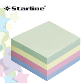 Cubo biglietti adesivi assort.tenue 75x75mm 400fg 70gr starline