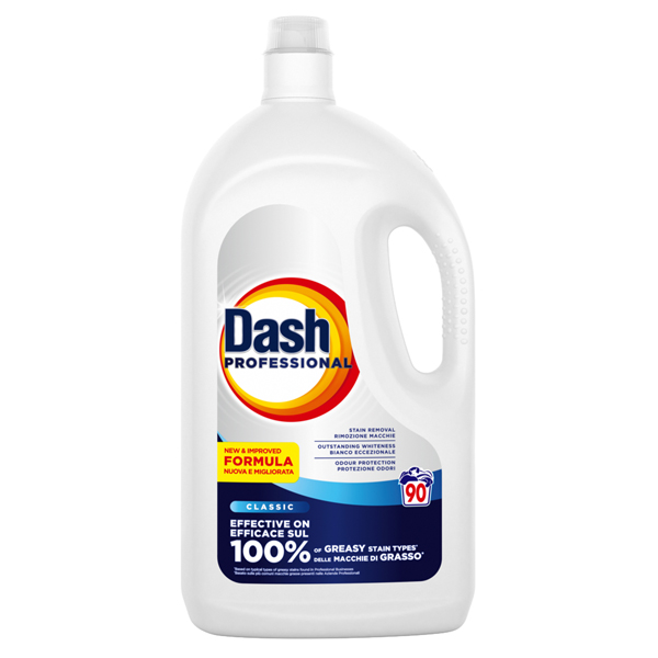 Detersivo liquido lavatrice - profumato - 90 lavaggi - 4,05 l - dash professional