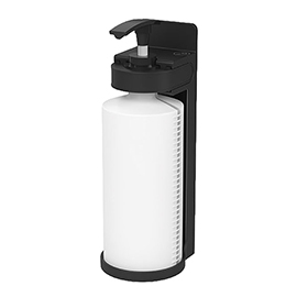Dispenser nenya - con supporto murale - 6,5 x 7,1 x 18,2 cm - 300 ml - abs - nero - medial international