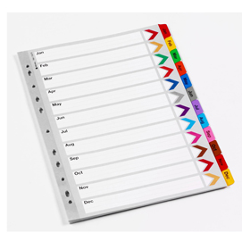 Divisori mylar 12 mesi jan-dec rexel