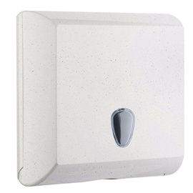 Dispenser asciugamani woodplastic - piegati a v e c - 300 x 136 x 290 mm - 500 fogli - bianco - mar plast