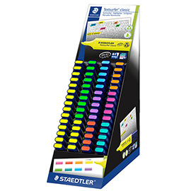 Evidenziatore textsurfer® classic - punta a scalpello - tratto 1,0-5,0mm - colori assortiti - staedtler - expo 60 pezzi