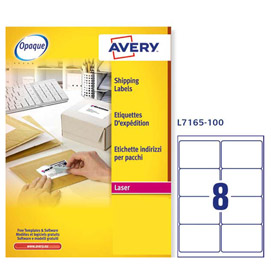 Etichetta adesiva l7165 bianca 100fg a4 99,1x67,7mm (8et/fg) avery