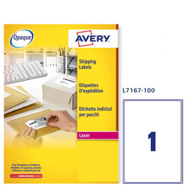 Etichetta adesiva l7167 bianca 100fg a4 199,6x289,1mm (1et/fg) avery