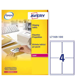 Etichetta adesiva l7169 bianca 100fg a4 99,1x139mm (4et/fg) avery