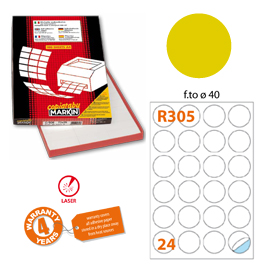 Etichetta adesiva r/305 oro 100fg a4 Ø40mm (24et/fg) x laser markin